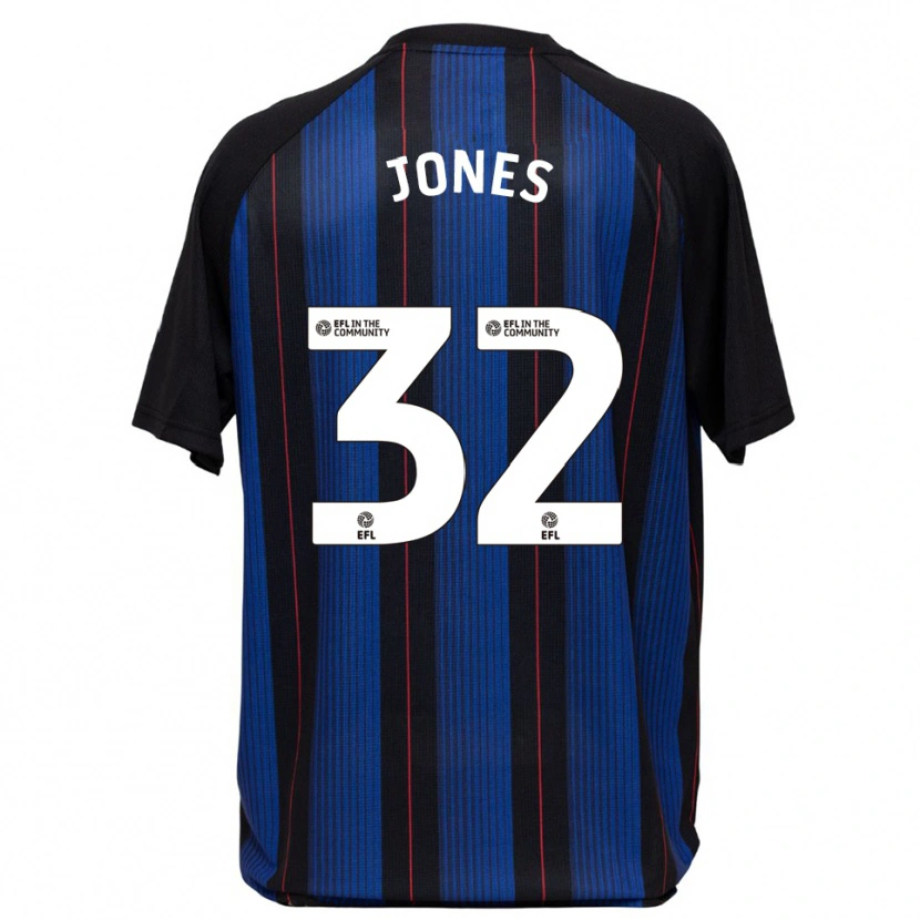 Danxen Børn Jamie Jones #32 Blå Sort Udebane Spillertrøjer 2025/26 Trøje T-Shirt
