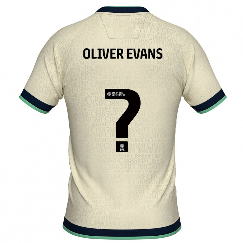 Danxen Børn Oliver Evans #0 Champagne Marine Udebane Spillertrøjer 2025/26 Trøje T-Shirt
