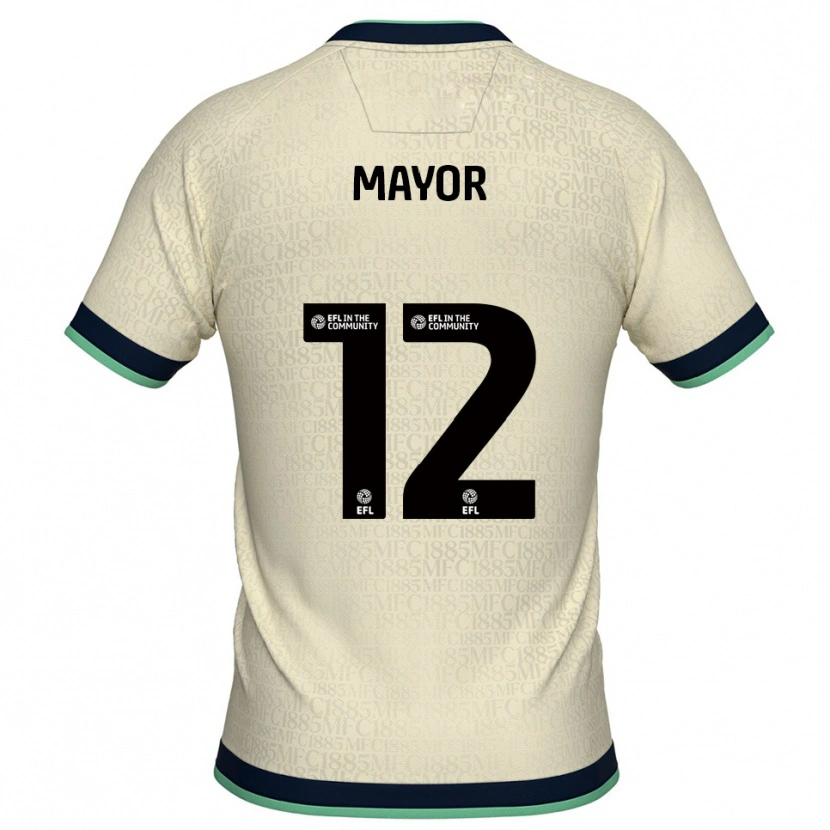 Danxen Børn Adam Mayor #12 Champagne Marine Udebane Spillertrøjer 2025/26 Trøje T-Shirt