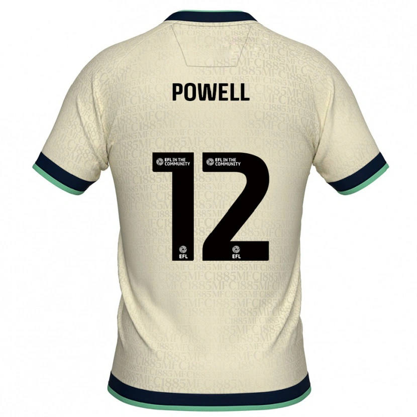 Danxen Børn Beth Powell #12 Champagne Marine Udebane Spillertrøjer 2025/26 Trøje T-Shirt