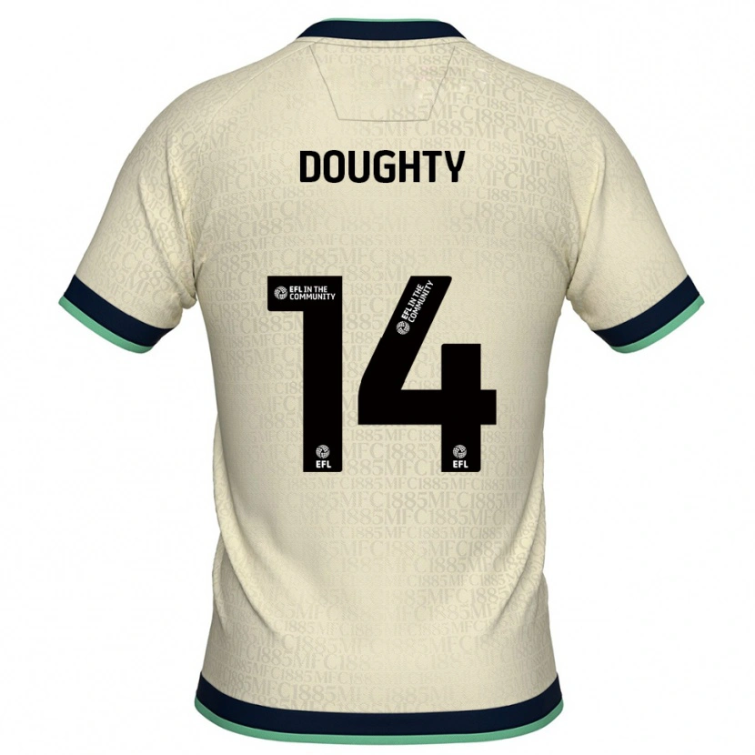 Danxen Børn Alfie Doughty #14 Champagne Marine Udebane Spillertrøjer 2025/26 Trøje T-Shirt