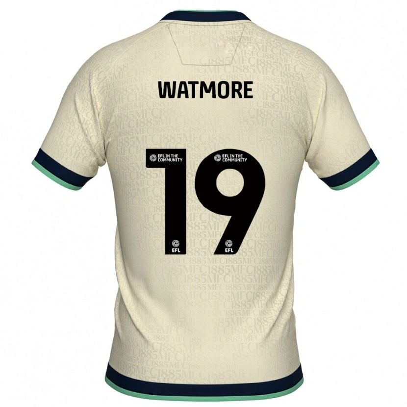 Danxen Børn Duncan Watmore #19 Champagne Marine Udebane Spillertrøjer 2025/26 Trøje T-Shirt
