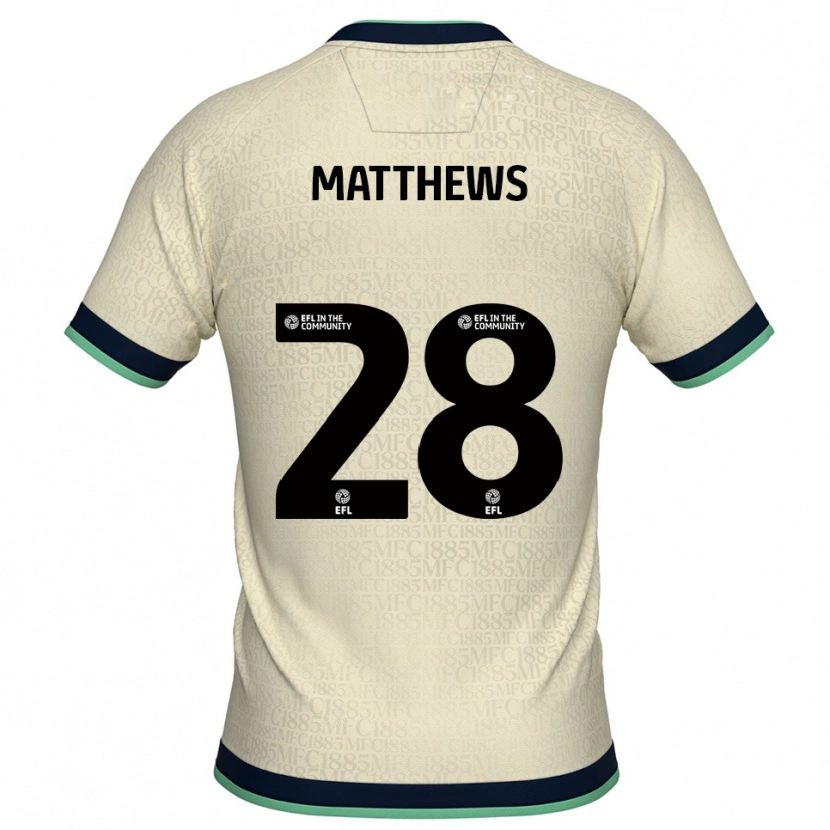 Danxen Børn Ajay Matthews #28 Champagne Marine Udebane Spillertrøjer 2025/26 Trøje T-Shirt