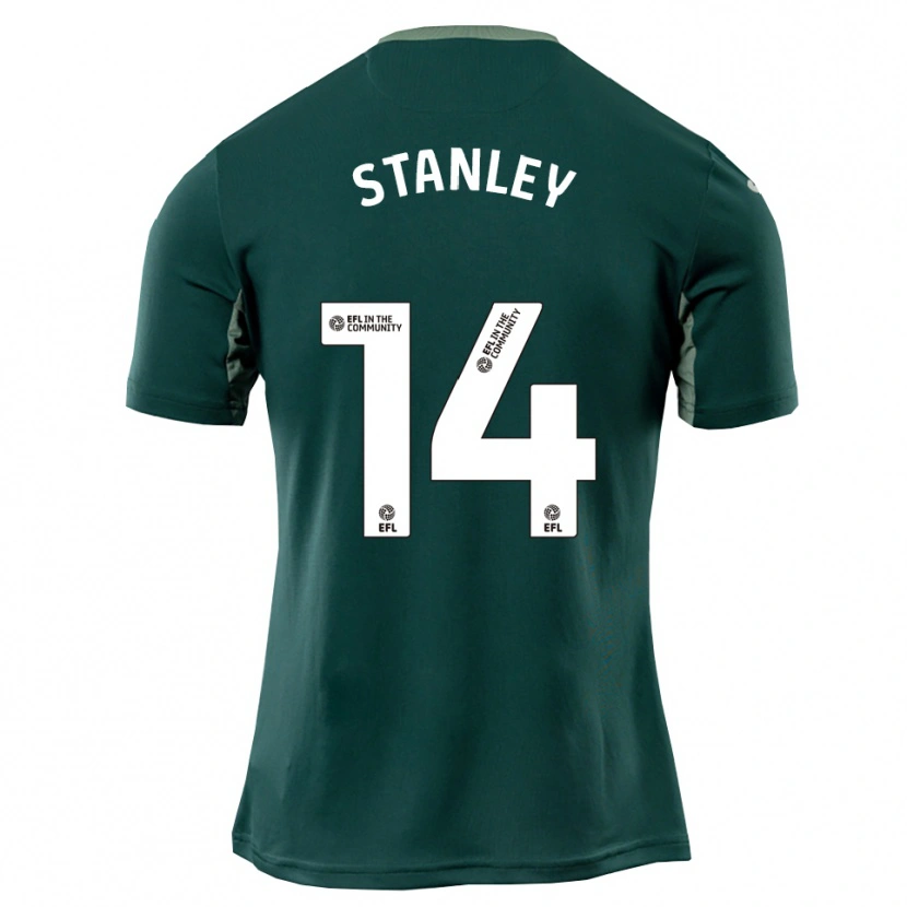 Danxen Børn Kathryn Stanley #14 Grøn Hvid Lilla Udebane Spillertrøjer 2025/26 Trøje T-Shirt