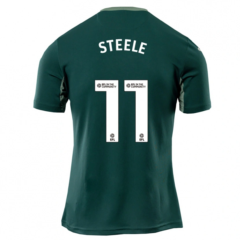 Danxen Børn Kahlil Steele #11 Grøn Hvid Lilla Udebane Spillertrøjer 2025/26 Trøje T-Shirt