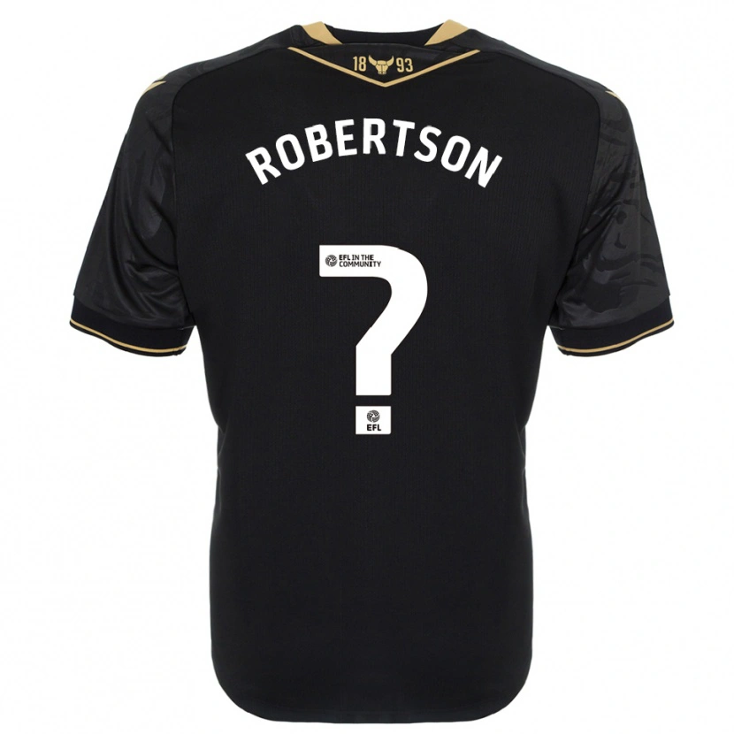Danxen Børn Maddie Robertson #0 Sort Guld Udebane Spillertrøjer 2025/26 Trøje T-Shirt
