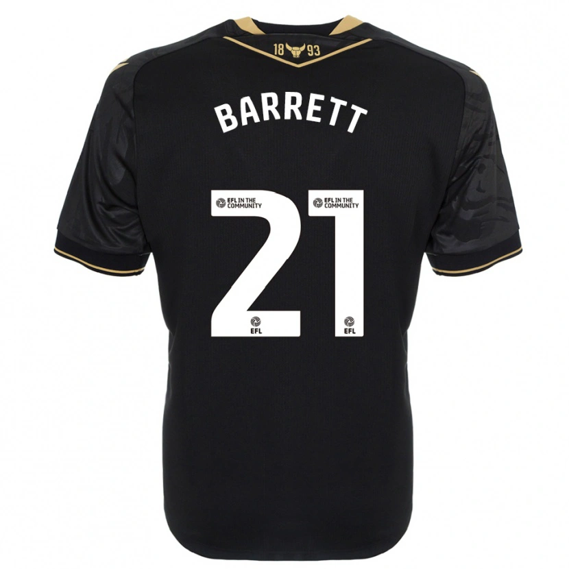 Danxen Børn Nicole Barrett #21 Sort Guld Udebane Spillertrøjer 2025/26 Trøje T-Shirt