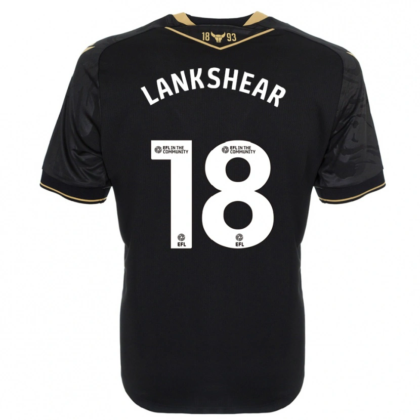 Danxen Børn Will Lankshear #18 Sort Guld Udebane Spillertrøjer 2025/26 Trøje T-Shirt