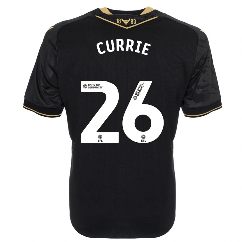 Danxen Børn Jack Currie #26 Sort Guld Udebane Spillertrøjer 2025/26 Trøje T-Shirt