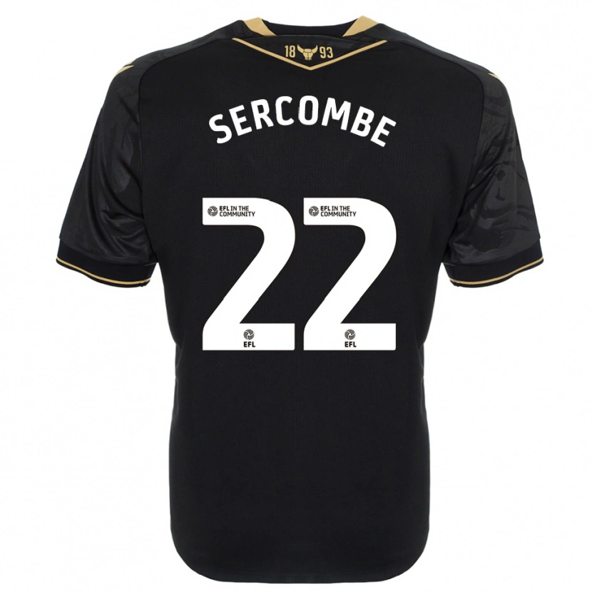 Danxen Børn Paris Sercombe #22 Sort Guld Udebane Spillertrøjer 2025/26 Trøje T-Shirt