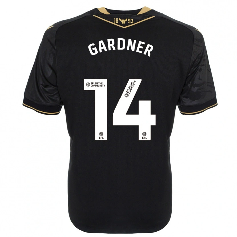Danxen Børn Harley Gardner #14 Sort Guld Udebane Spillertrøjer 2025/26 Trøje T-Shirt
