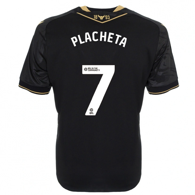 Danxen Børn Przemyslaw Placheta #7 Sort Guld Udebane Spillertrøjer 2025/26 Trøje T-Shirt