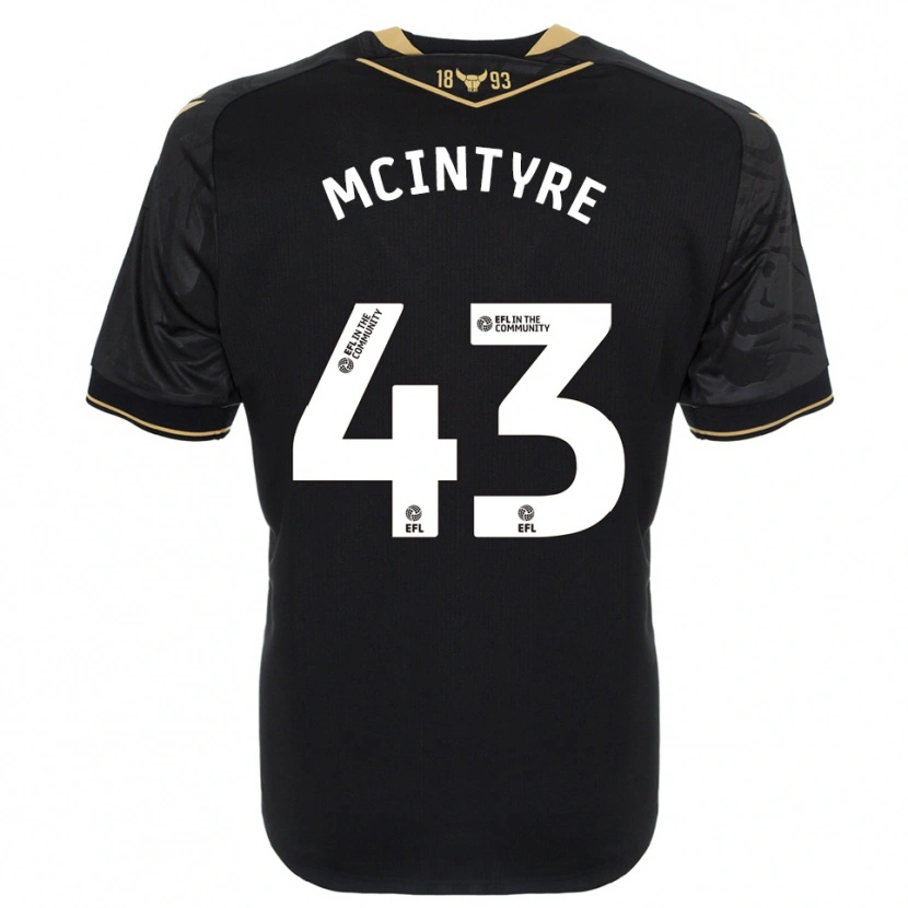Danxen Børn Richard Mcintyre #43 Sort Guld Udebane Spillertrøjer 2025/26 Trøje T-Shirt