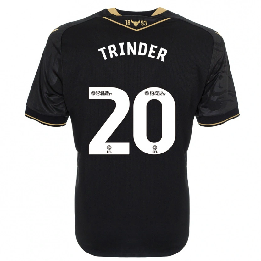 Danxen Børn Lucy Trinder #20 Sort Guld Udebane Spillertrøjer 2025/26 Trøje T-Shirt