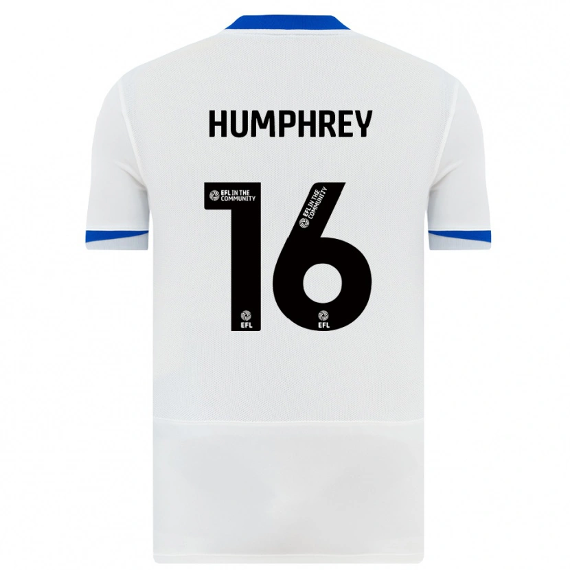 Danxen Børn Ella Humphrey #16 Hvid Sort Udebane Spillertrøjer 2025/26 Trøje T-Shirt