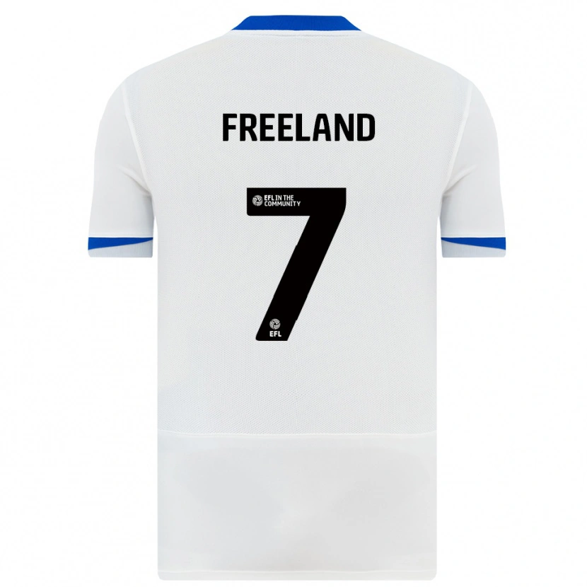 Danxen Børn Georgie Freeland #7 Hvid Sort Udebane Spillertrøjer 2025/26 Trøje T-Shirt