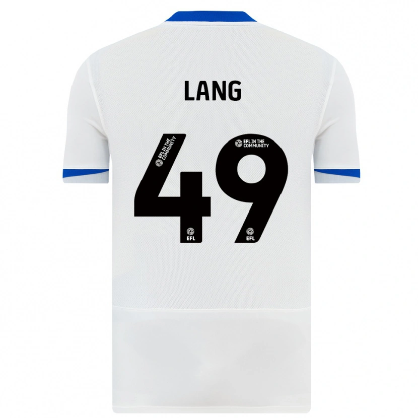 Danxen Børn Callum Lang #49 Hvid Sort Udebane Spillertrøjer 2025/26 Trøje T-Shirt