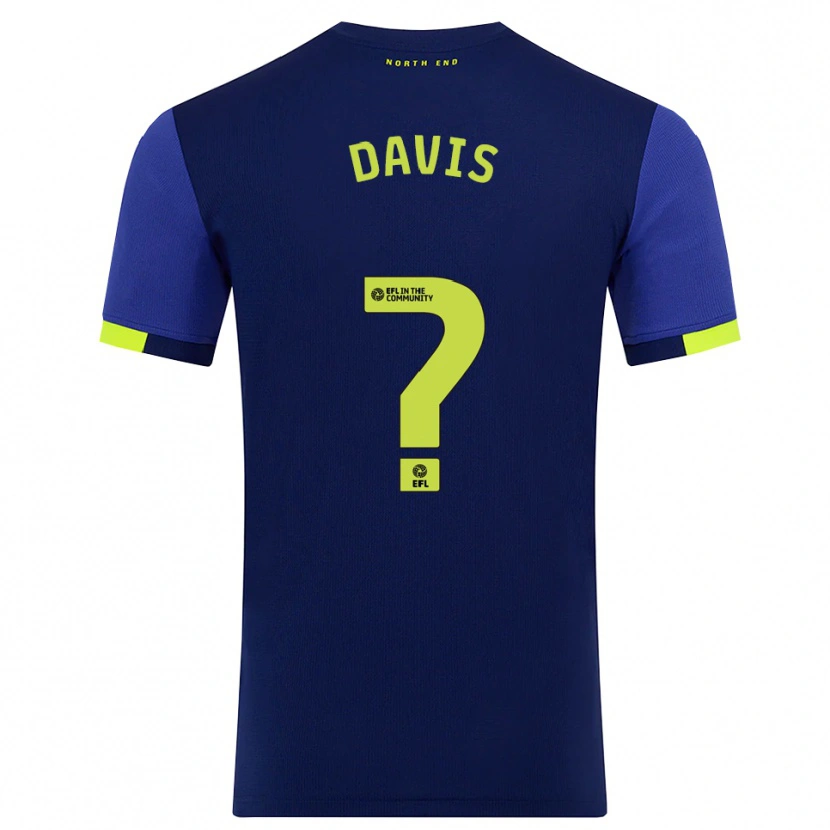 Danxen Børn Tommy Davis #0 Marine Gul Udebane Spillertrøjer 2025/26 Trøje T-Shirt