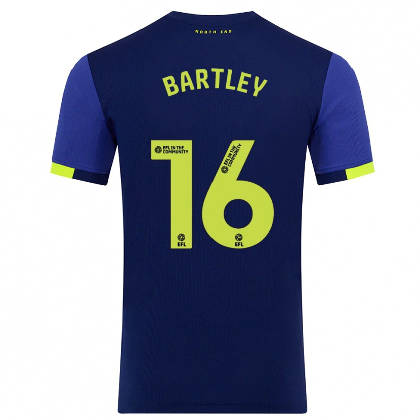 Danxen Børn Melanie Bartley #16 Marine Gul Udebane Spillertrøjer 2025/26 Trøje T-Shirt