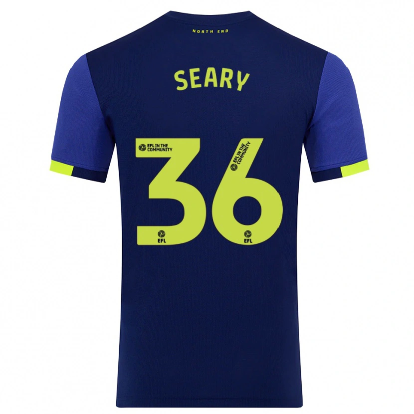 Danxen Børn Josh Seary #36 Marine Gul Udebane Spillertrøjer 2025/26 Trøje T-Shirt