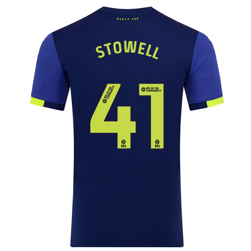 Danxen Børn Li-Bau Stowell #41 Marine Gul Udebane Spillertrøjer 2025/26 Trøje T-Shirt