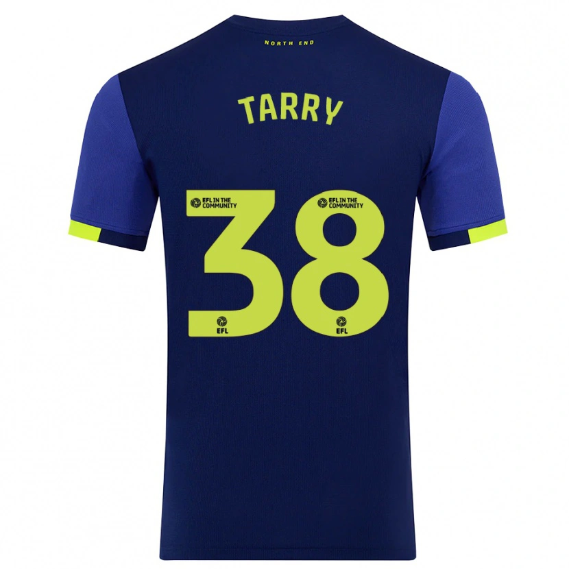 Danxen Børn Troy Tarry #38 Marine Gul Udebane Spillertrøjer 2025/26 Trøje T-Shirt