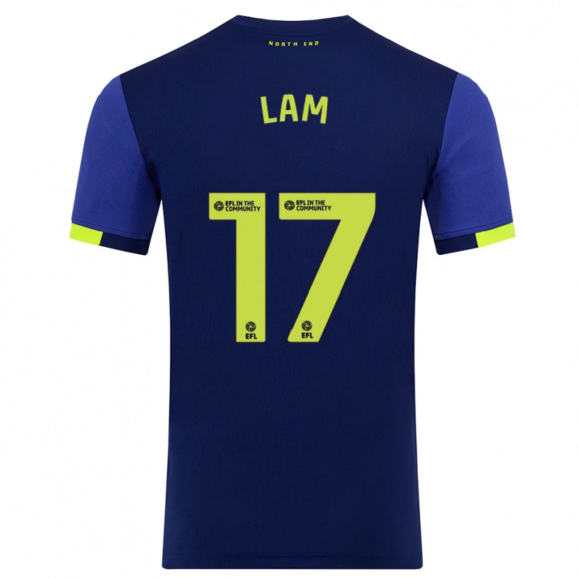 Danxen Børn Isaac Lam #17 Marine Gul Udebane Spillertrøjer 2025/26 Trøje T-Shirt