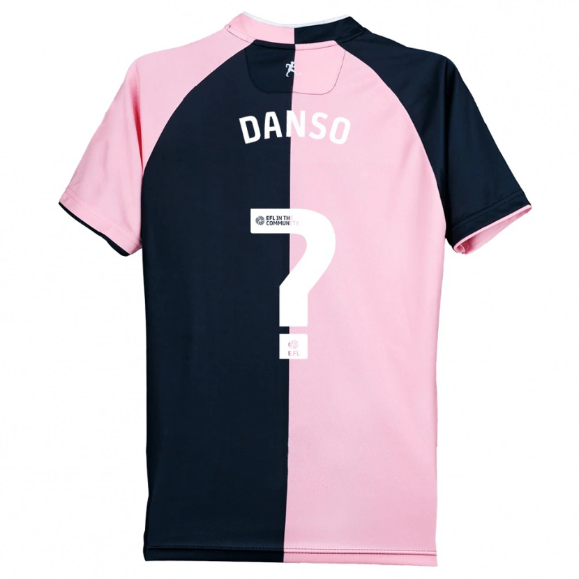 Danxen Børn Ferrell Danso #0 Pink Sort Udebane Spillertrøjer 2025/26 Trøje T-Shirt