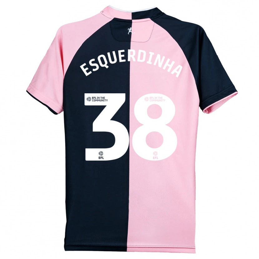Danxen Børn Esquerdinha #38 Pink Sort Udebane Spillertrøjer 2025/26 Trøje T-Shirt