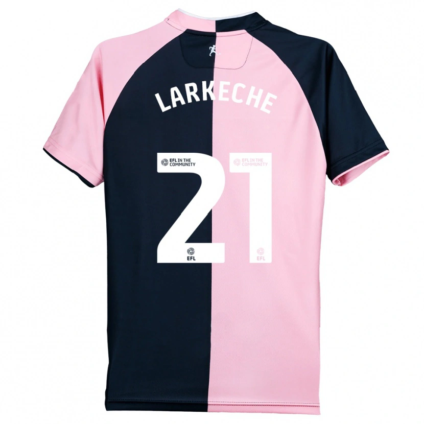 Danxen Børn Ziyad Larkeche #21 Pink Sort Udebane Spillertrøjer 2025/26 Trøje T-Shirt