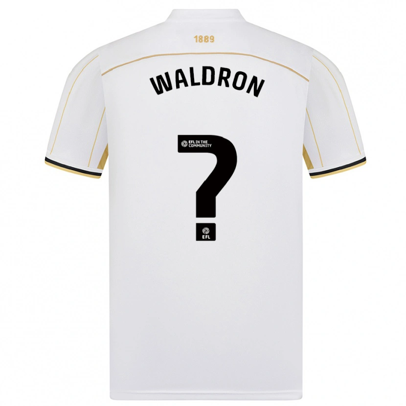 Danxen Børn Jack Waldron #0 Hvid Guld Udebane Spillertrøjer 2025/26 Trøje T-Shirt