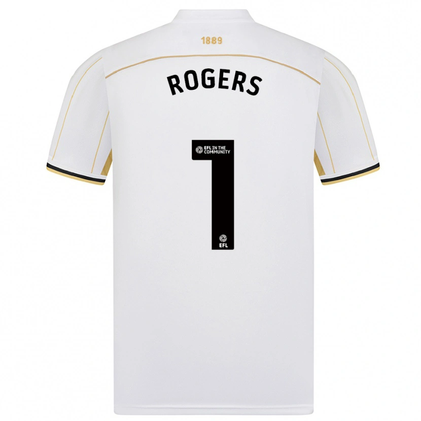 Danxen Børn Sian Rogers #1 Hvid Guld Udebane Spillertrøjer 2025/26 Trøje T-Shirt