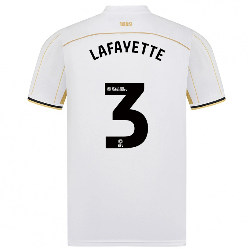 Danxen Børn Abbie Lafayette #3 Hvid Guld Udebane Spillertrøjer 2025/26 Trøje T-Shirt