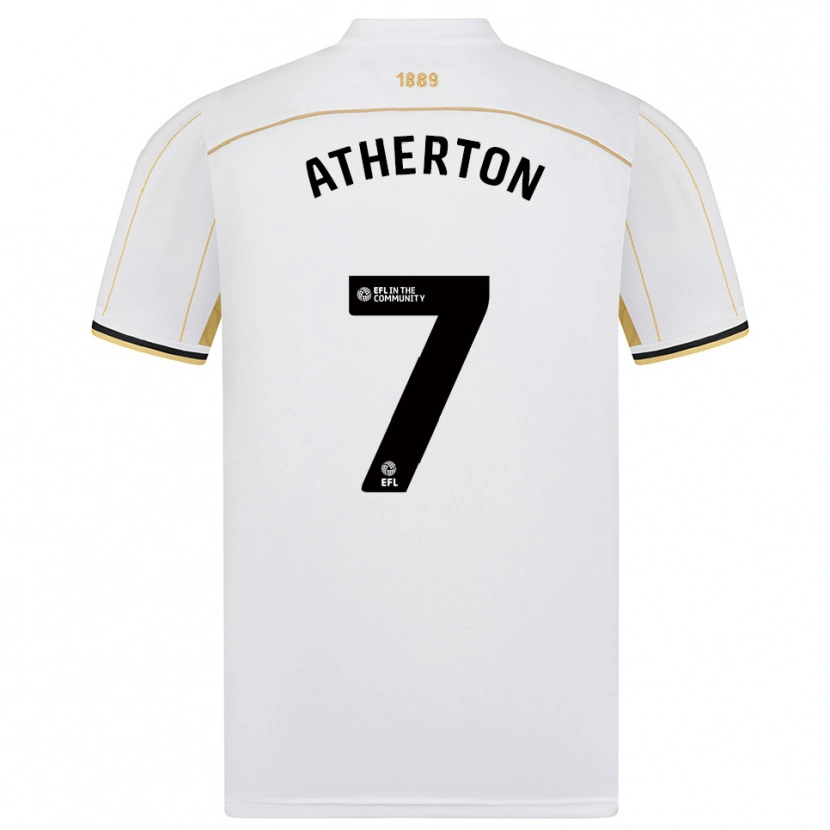 Danxen Børn Alfie Atherton #7 Hvid Guld Udebane Spillertrøjer 2025/26 Trøje T-Shirt