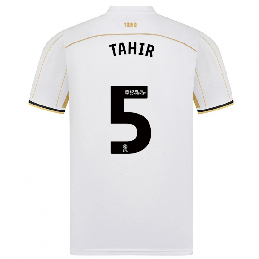 Danxen Børn Zain Tahir #5 Hvid Guld Udebane Spillertrøjer 2025/26 Trøje T-Shirt