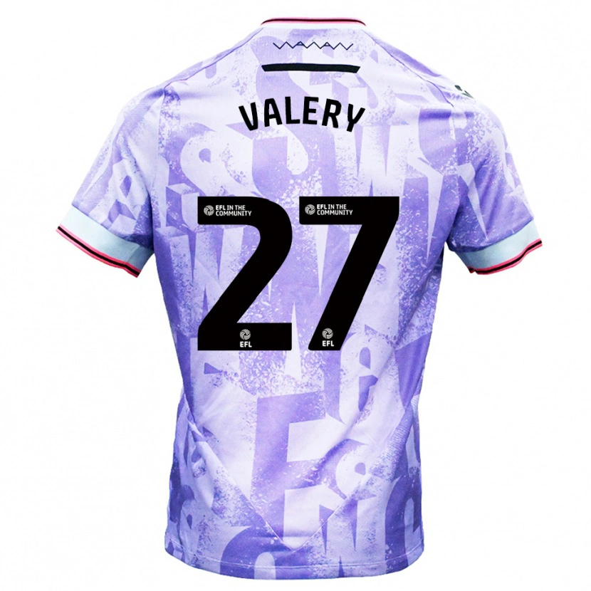 Danxen Børn Yan Valery #27 Lilla Hvid Udebane Spillertrøjer 2025/26 Trøje T-Shirt