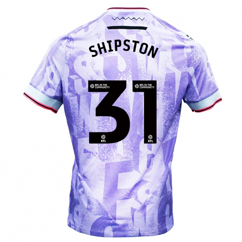 Danxen Børn Rio Shipston #31 Lilla Hvid Udebane Spillertrøjer 2025/26 Trøje T-Shirt