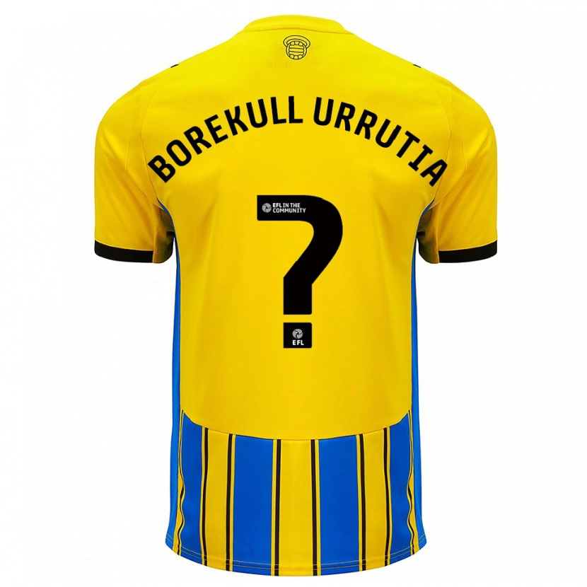 Danxen Børn Joaquin Borekull Urrutia #0 Blå Gul Udebane Spillertrøjer 2025/26 Trøje T-Shirt