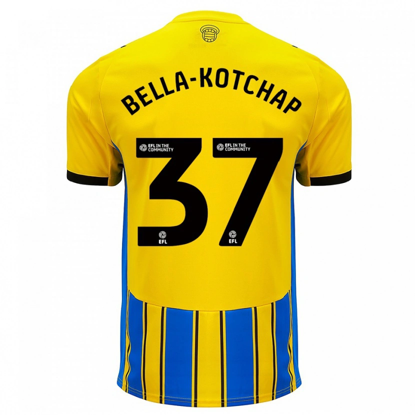 Danxen Børn Armel Bella-Kotchap #37 Blå Gul Udebane Spillertrøjer 2025/26 Trøje T-Shirt