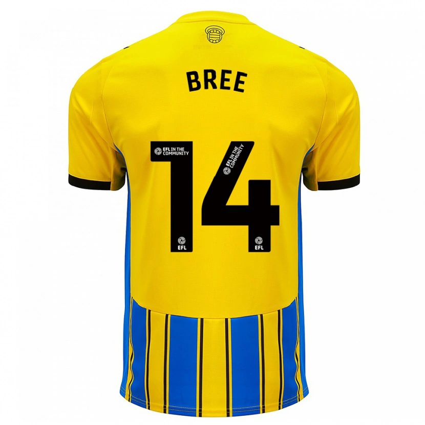 Danxen Børn James Bree #14 Blå Gul Udebane Spillertrøjer 2025/26 Trøje T-Shirt