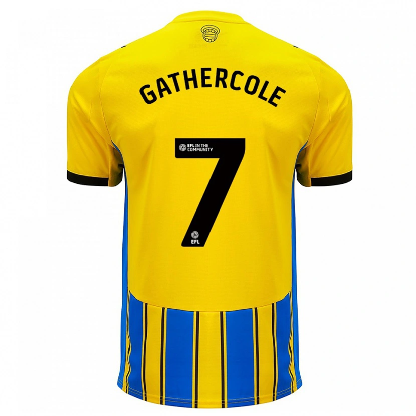 Danxen Børn Harry Gathercole #7 Blå Gul Udebane Spillertrøjer 2025/26 Trøje T-Shirt