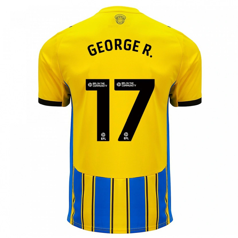 Danxen Børn George Robinson #17 Blå Gul Udebane Spillertrøjer 2025/26 Trøje T-Shirt