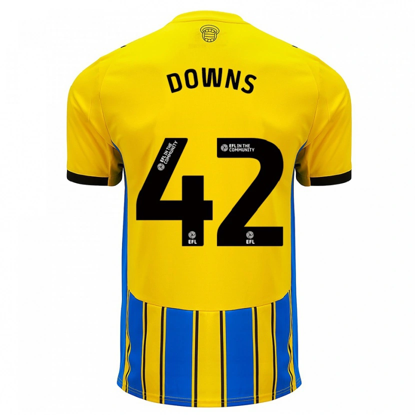 Danxen Børn Damion Downs #42 Blå Gul Udebane Spillertrøjer 2025/26 Trøje T-Shirt