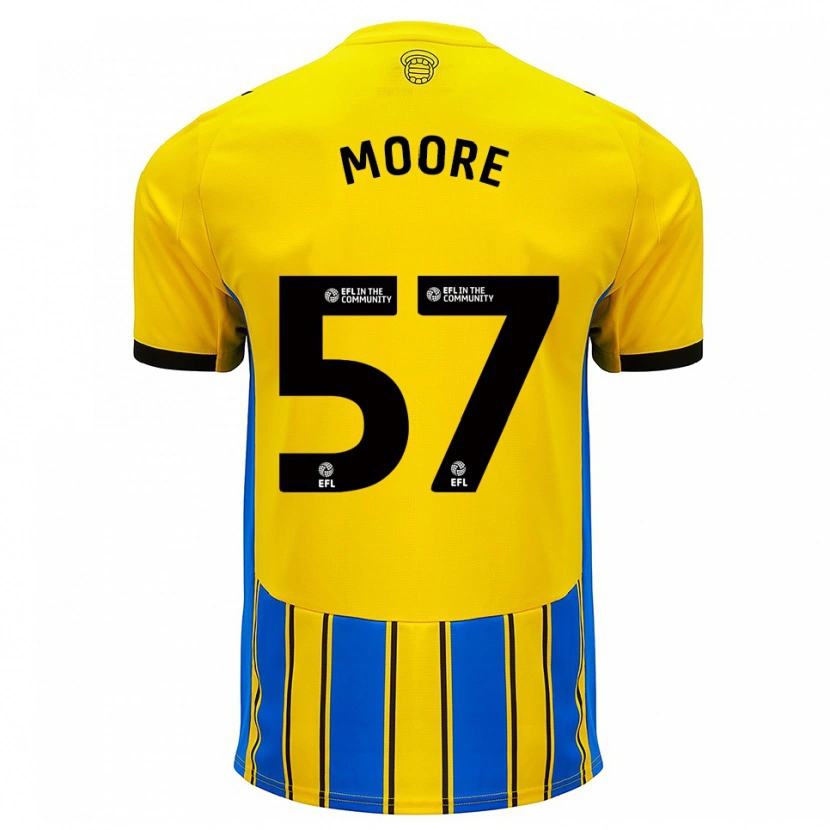 Danxen Børn Jayden Moore #57 Blå Gul Udebane Spillertrøjer 2025/26 Trøje T-Shirt