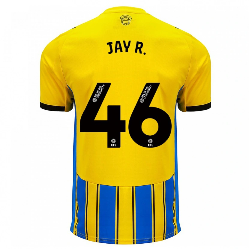 Danxen Børn Jay Robinson #46 Blå Gul Udebane Spillertrøjer 2025/26 Trøje T-Shirt