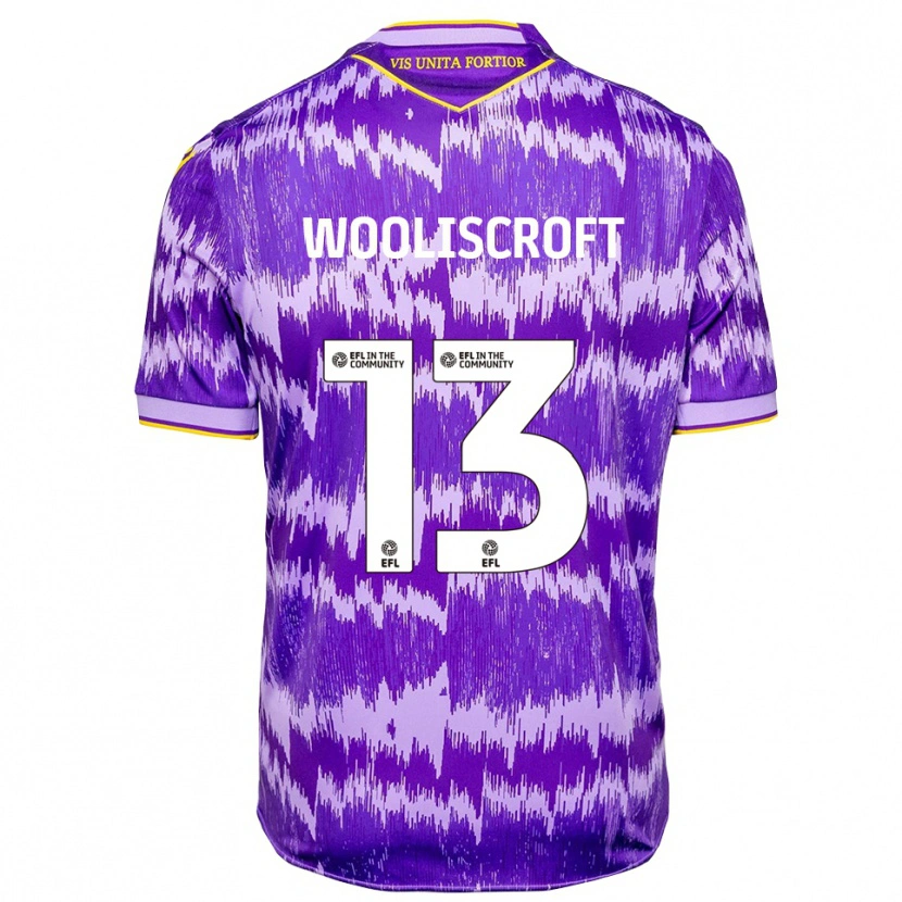 Danxen Børn Morgan Wooliscroft #13 Lilla Gul Udebane Spillertrøjer 2025/26 Trøje T-Shirt