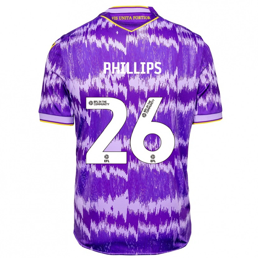 Danxen Børn Ashley Phillips #26 Lilla Gul Udebane Spillertrøjer 2025/26 Trøje T-Shirt