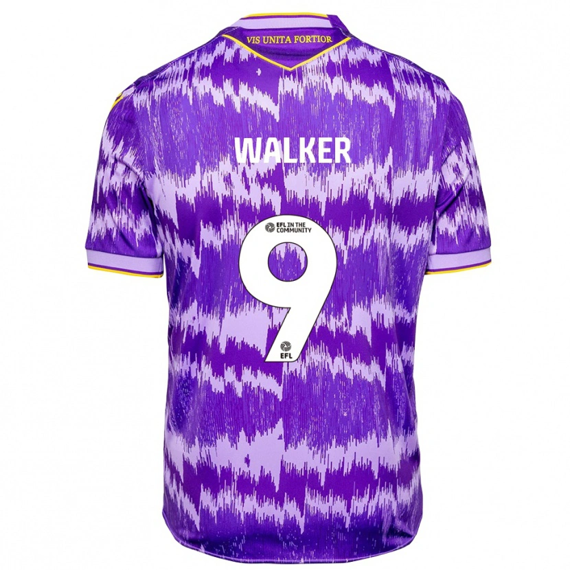 Danxen Børn Adriel Walker #9 Lilla Gul Udebane Spillertrøjer 2025/26 Trøje T-Shirt