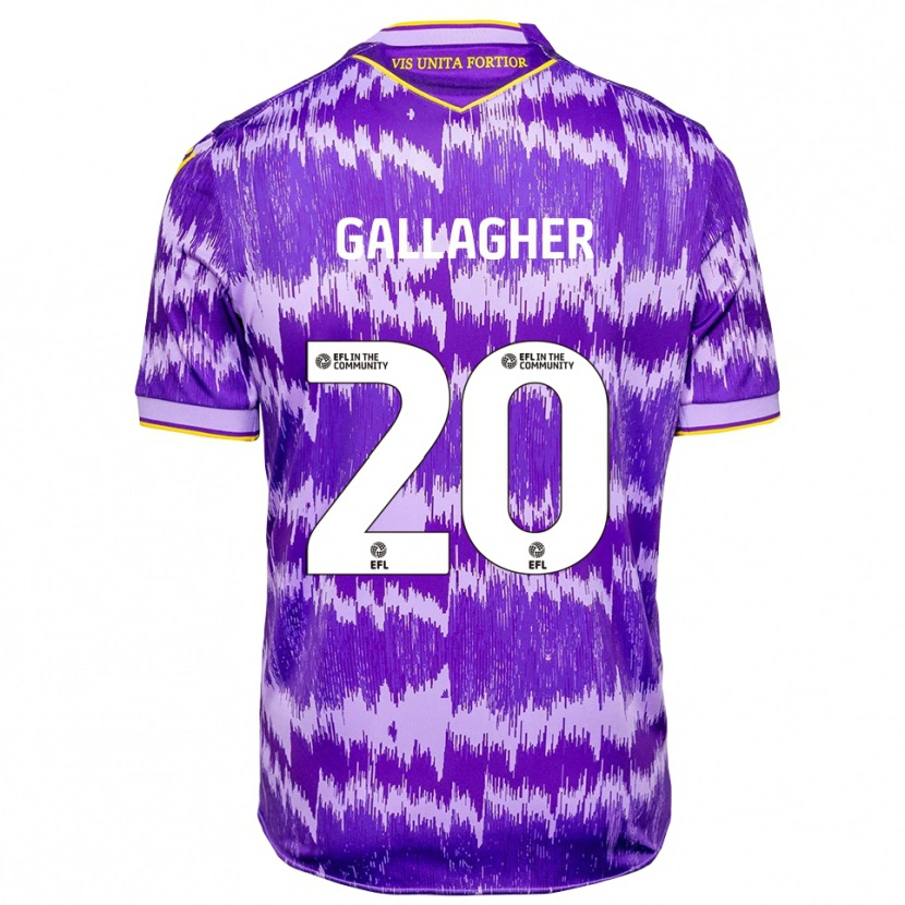 Danxen Børn Sam Gallagher #20 Lilla Gul Udebane Spillertrøjer 2025/26 Trøje T-Shirt