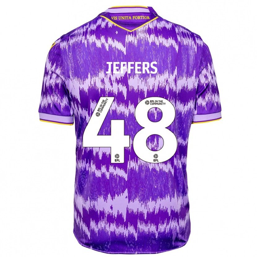 Danxen Børn Keke Jeffers #48 Lilla Gul Udebane Spillertrøjer 2025/26 Trøje T-Shirt